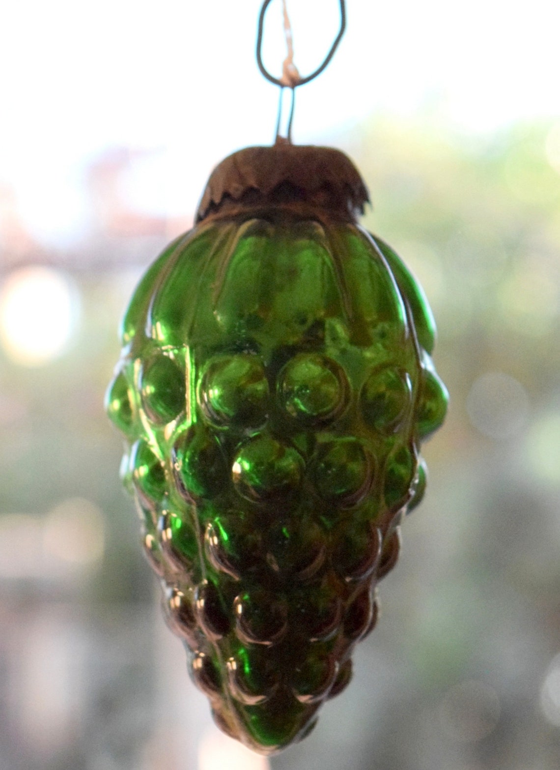 Christmas Tree Ornament Grape Shape Green Kugel Collectible Etsy