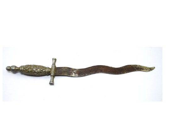 Indian Vintage Rare Snake Shaped Unique Iron Dagger Knife