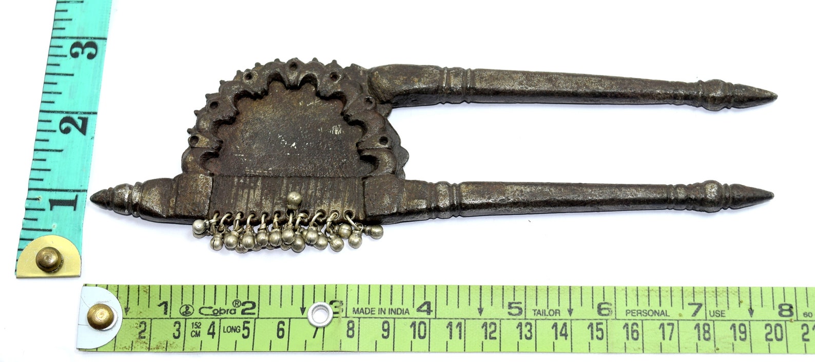 Antique Islamic Hand Iron Betel Nut Cracker Silver Bells Asian