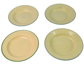 Old Enamel Plates, Bowls, Emallierte Bowl, Floral Décor, Vintage