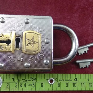 Indian Tricky Strong Durable Padlock Magic Secret Lock With Hidden key hole Heavy Iron Padlock Security Padlock 3 Keys Padlock i42-72 image 9