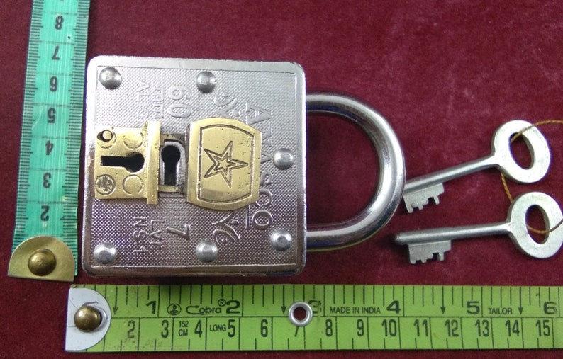Indian Tricky Strong Durable Padlock Magic Secret Lock With Hidden key hole Heavy Iron Padlock Security Padlock 3 Keys Padlock i42-72 image 9