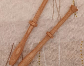 Lot De 12 Bobines à Fil En Bois Tourné Artisanal - Style Vintage Rétro
