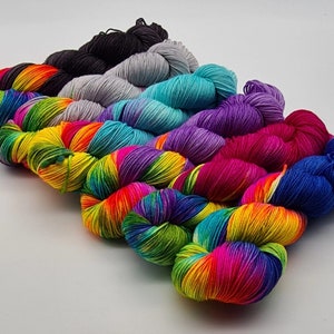 Sock Yarn Hand Dyed - Rainbow