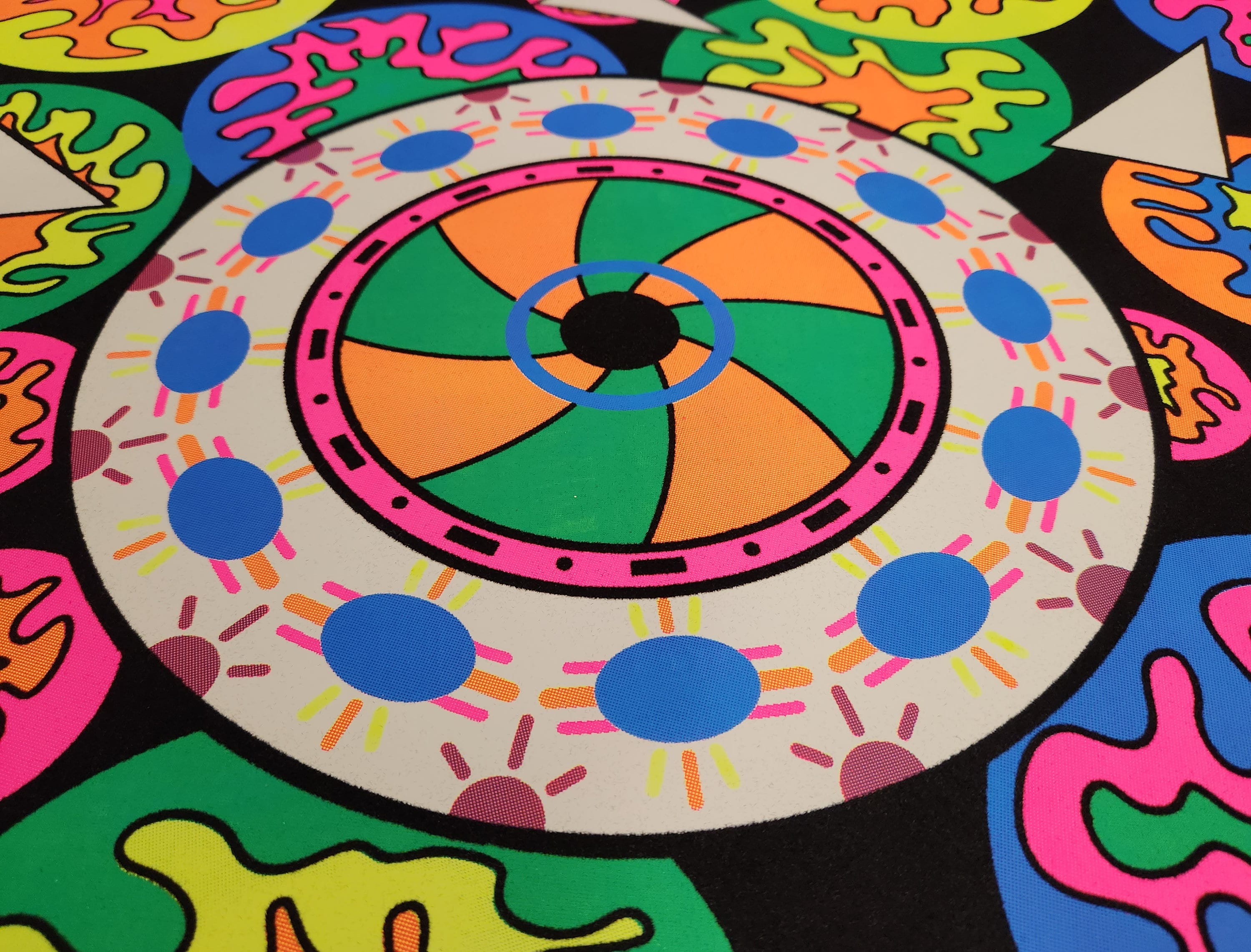 Limited Edition Third Eye Blacklight Art Print, Signed Velvet Flocked Poster ABSTRACT WALL ART