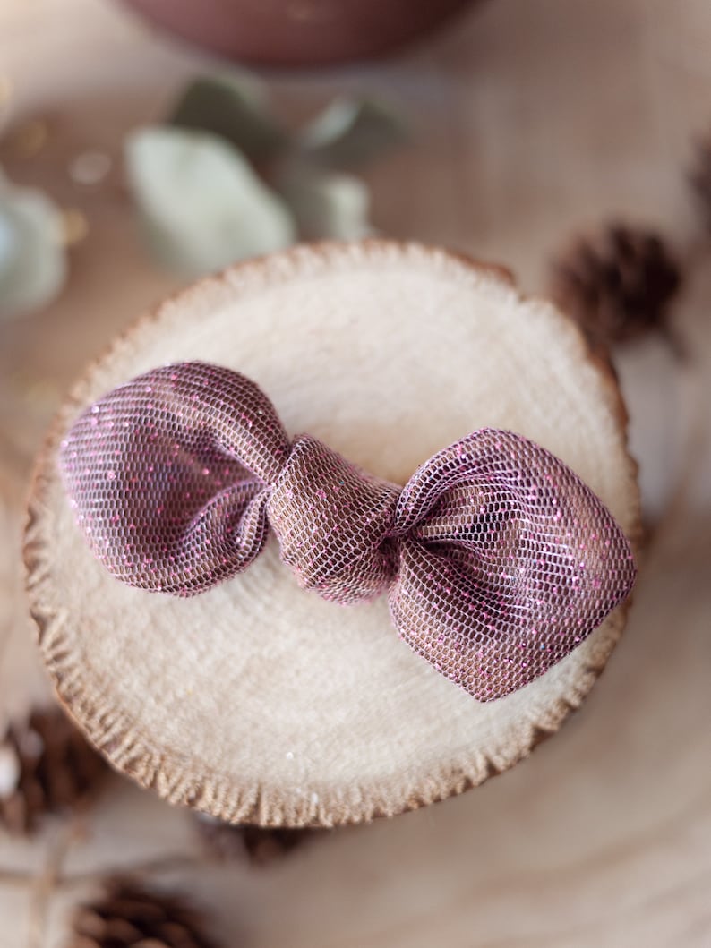 pink sequins Exquisite hair knot bar brown highlights