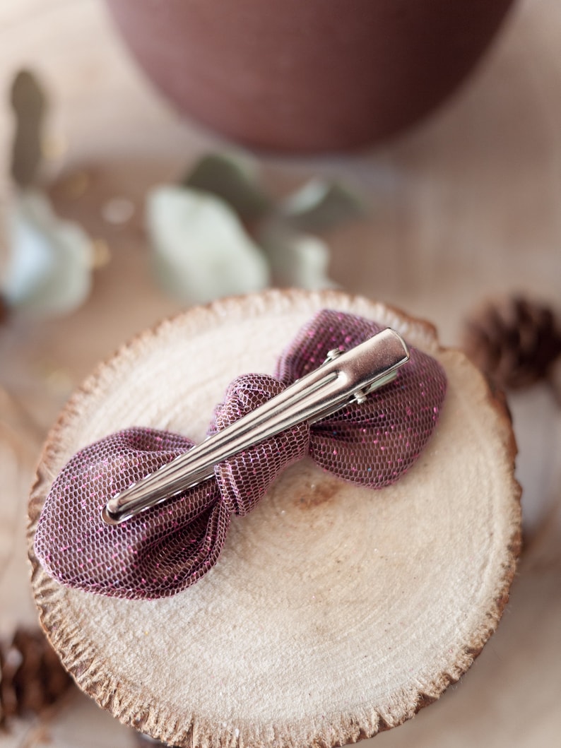pink sequins Exquisite hair knot bar brown highlights
