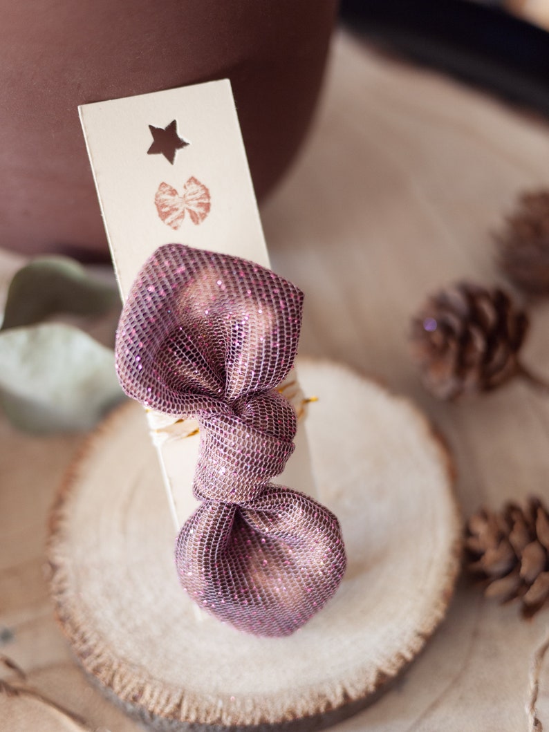 pink sequins Exquisite hair knot bar brown highlights