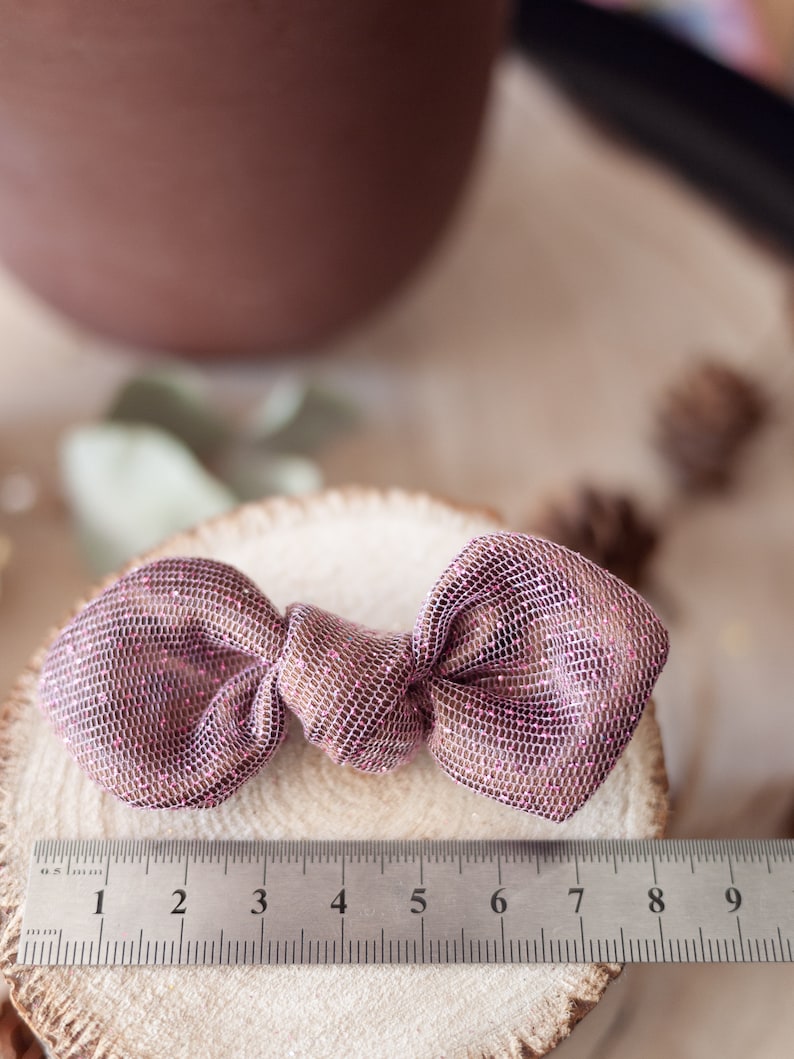 pink sequins Exquisite hair knot bar brown highlights