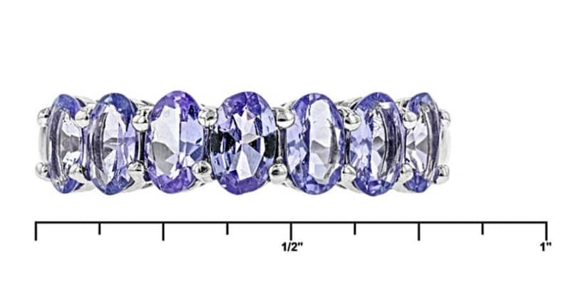Tanzanite Rhodium over Sterling Silver 7-stone Band Ring 1.54ctw