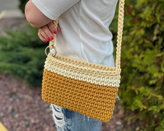 Small crochet eco friendly crossbody bag
