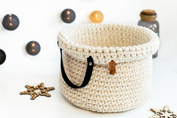 Large Crochet Storage Basket Laundry Basket Etsy