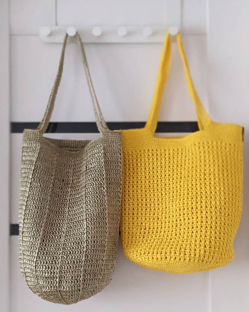 Crochet Raffia Tote Bag. Natural Summer Bag Etsy