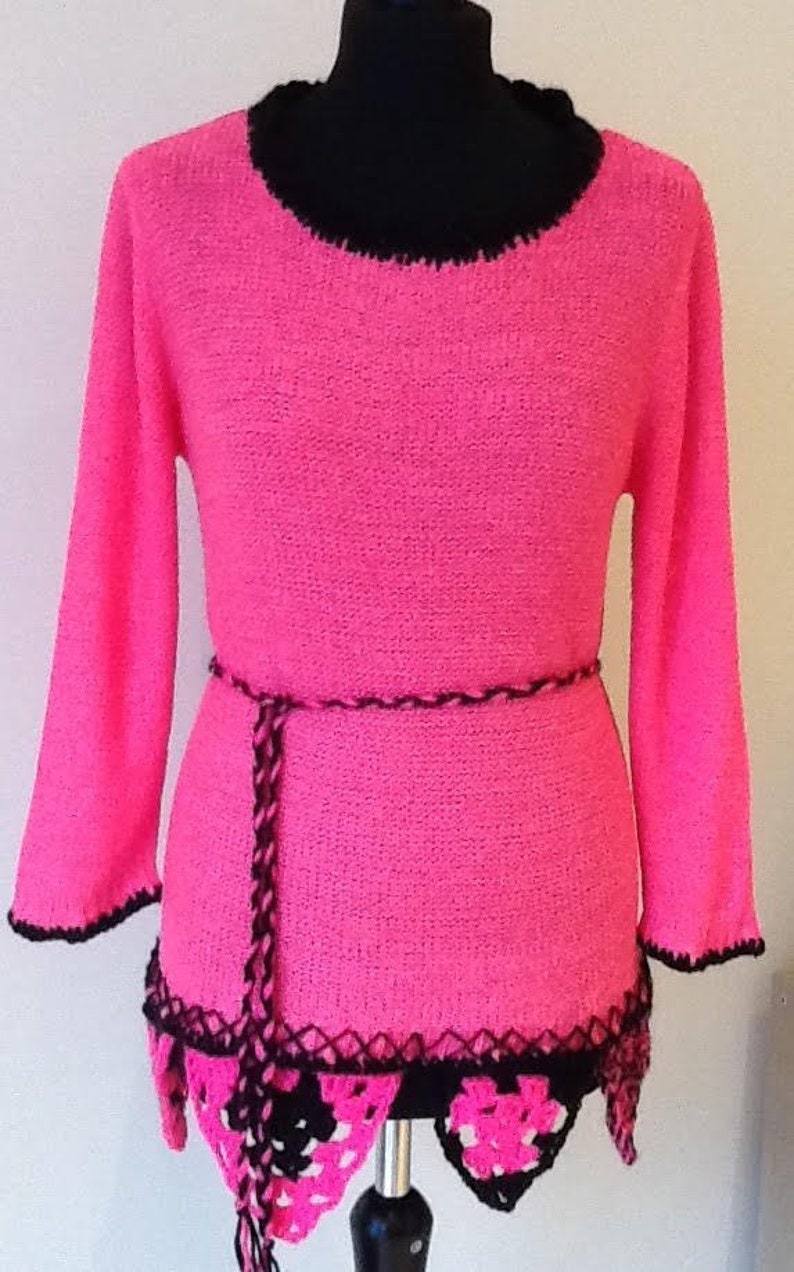 bright pink jumper dress