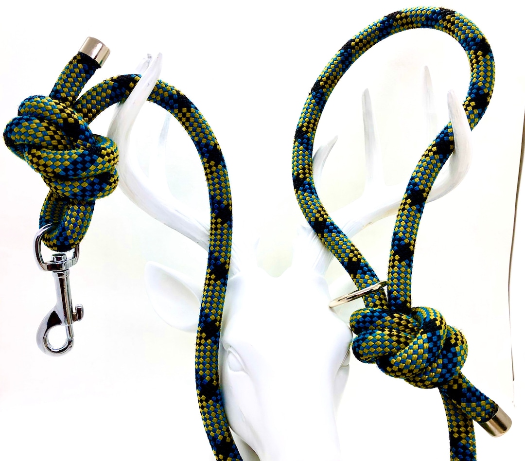 Rust Dog Rope Lead Eco Earth 4ft PPM Rope Dog Lead Leash Strong, Silver Metal Hardware ...