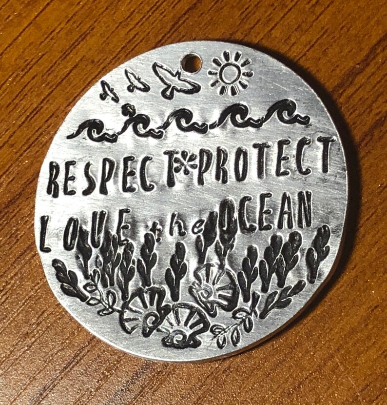 Hand stamped metal Dog ID tag