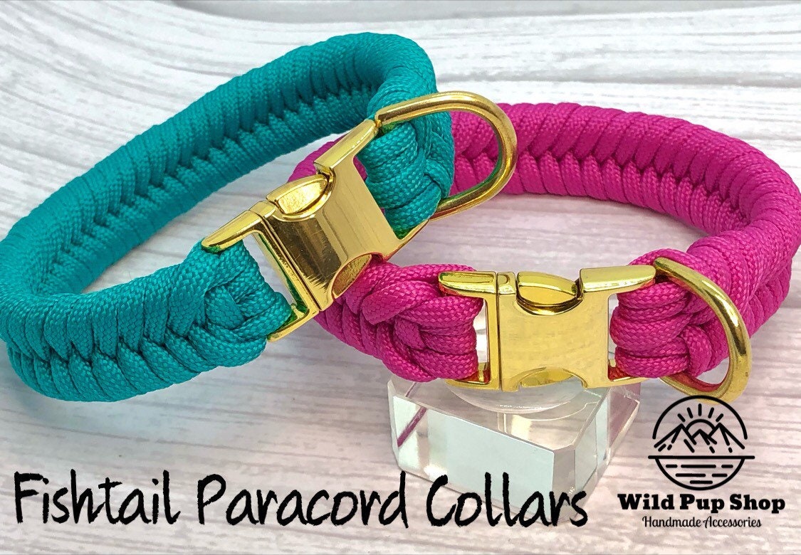 40 Colours Custom Fishtail Paracord Collar One Colour Etsy UK