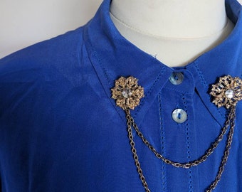 Adorable flower design vintage collar clips