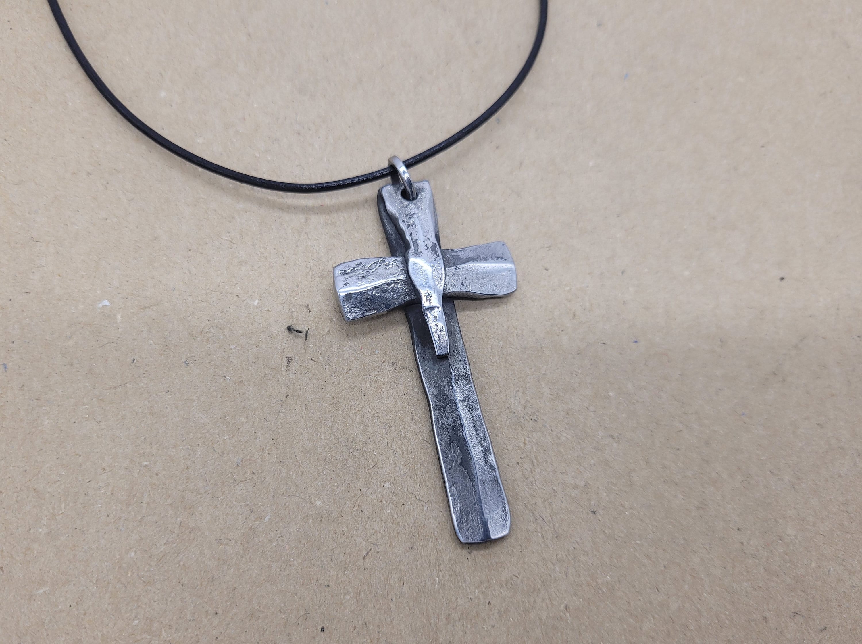 Collana Punk 24 Pollici Collana Uomo In Acciaio Con Ciondolo Croce - Foto 14