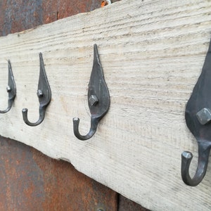 5pc Screw Set Iron Leaf Wall Hooks Blacksmith Coat Kitchen Rustic ...
