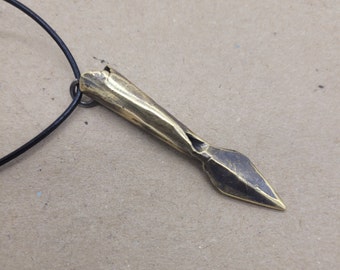 Hand forged viking arrowhead, spear tip pendant/Brass arrowhead pendand/Norse/Celtic Amulet