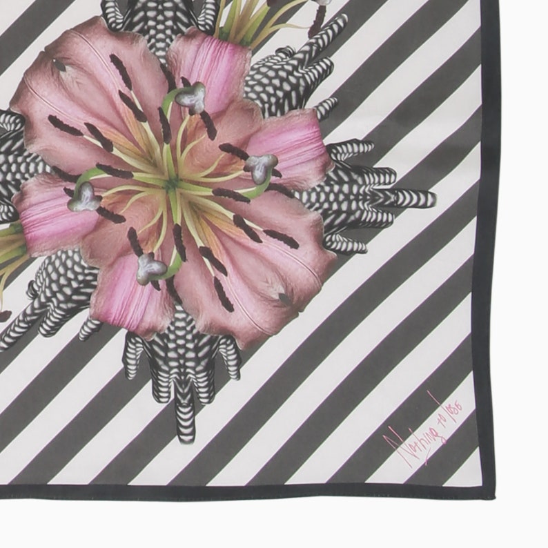 Silk Striped Square Scarf Rebel Print image 2