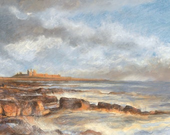 Dunstanburgh Castle - small mounted print
