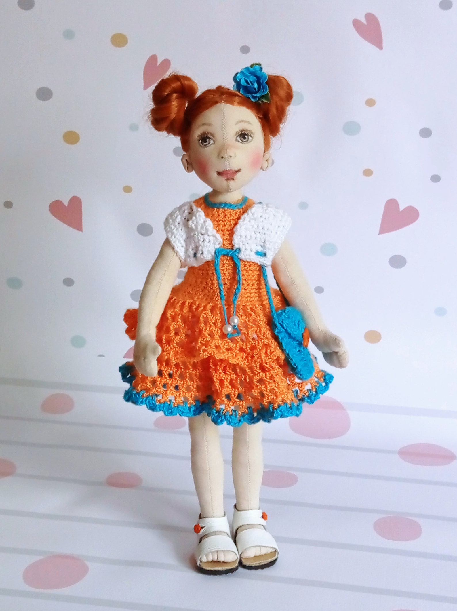 Textile Modern Doll.textile Doll. Handmade Doll. Interior Etsy