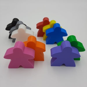 Wooden MEEPLE 17x17x10mm 25 Colors Options Replacement Token 