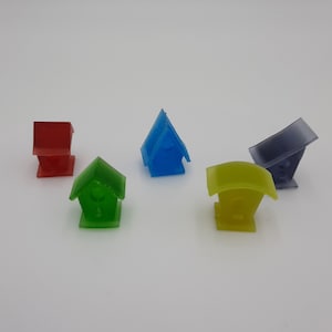 Wingspan Upgrade Kit for Actions Markers, 8 Birdhouses of 5 Translucides Colors, Board Game, Gift, Accessories