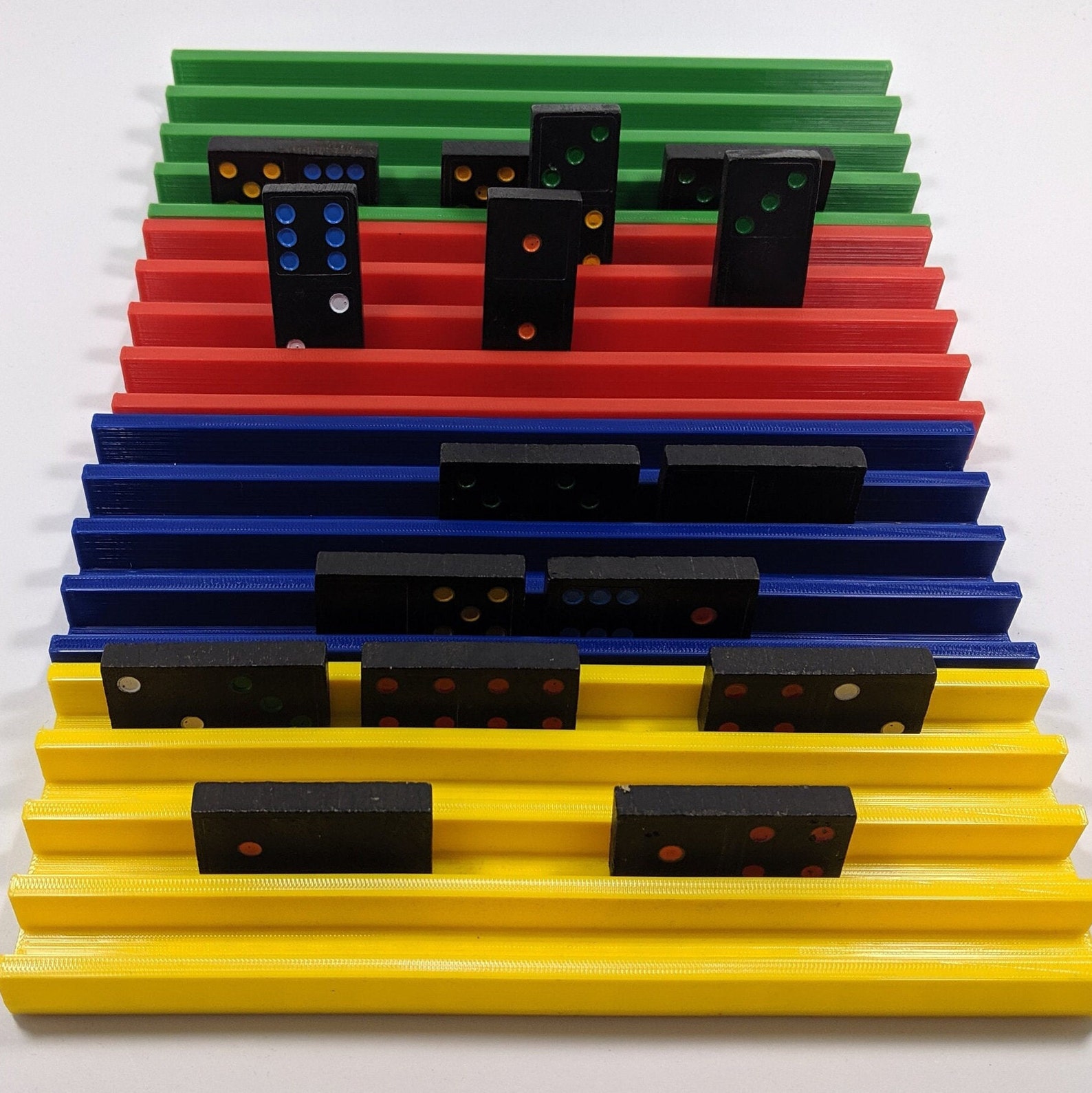 Rubber Domino Racks Colorful Domino Holder: PLA Plastic Tile Rack for Mexican Train - Etsy
