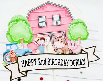 Farm birthday cake topper , farm animal party decorations , farm birthday party