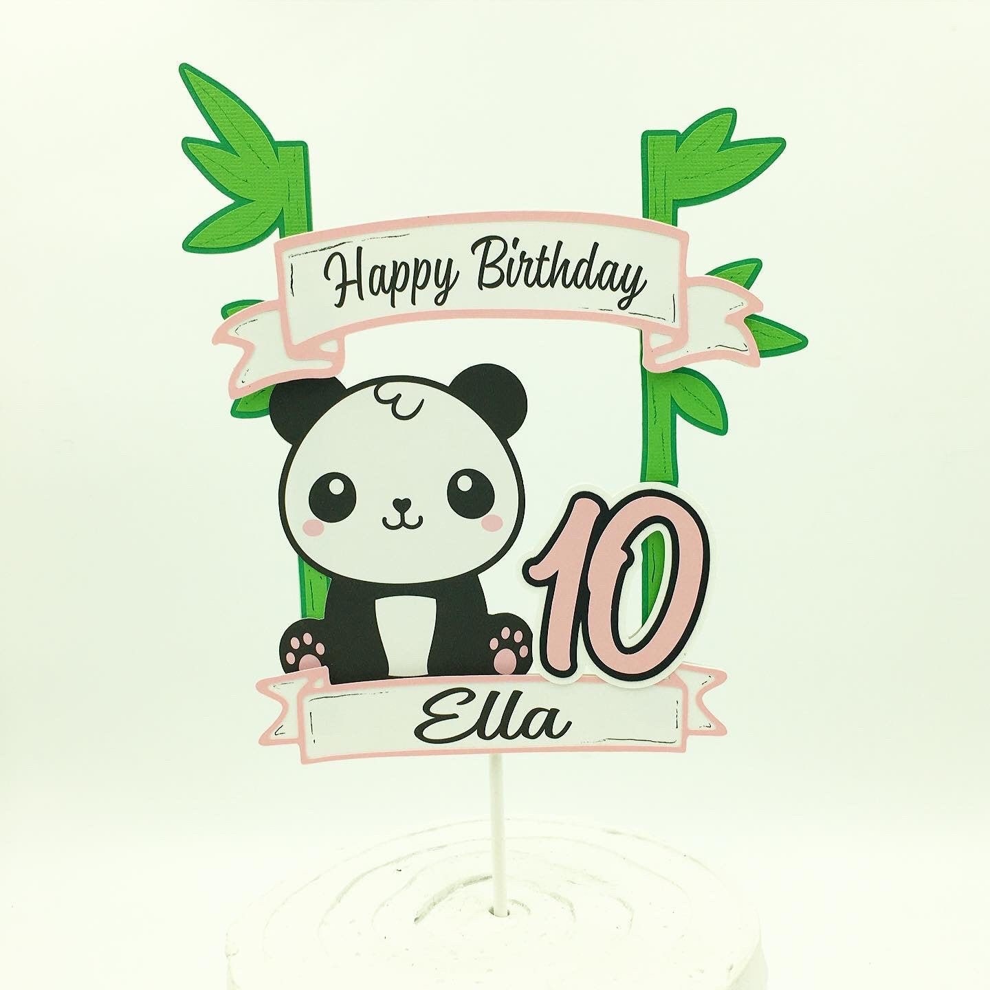 Panda cake topper cake topper panda girl birthday cake | Etsy