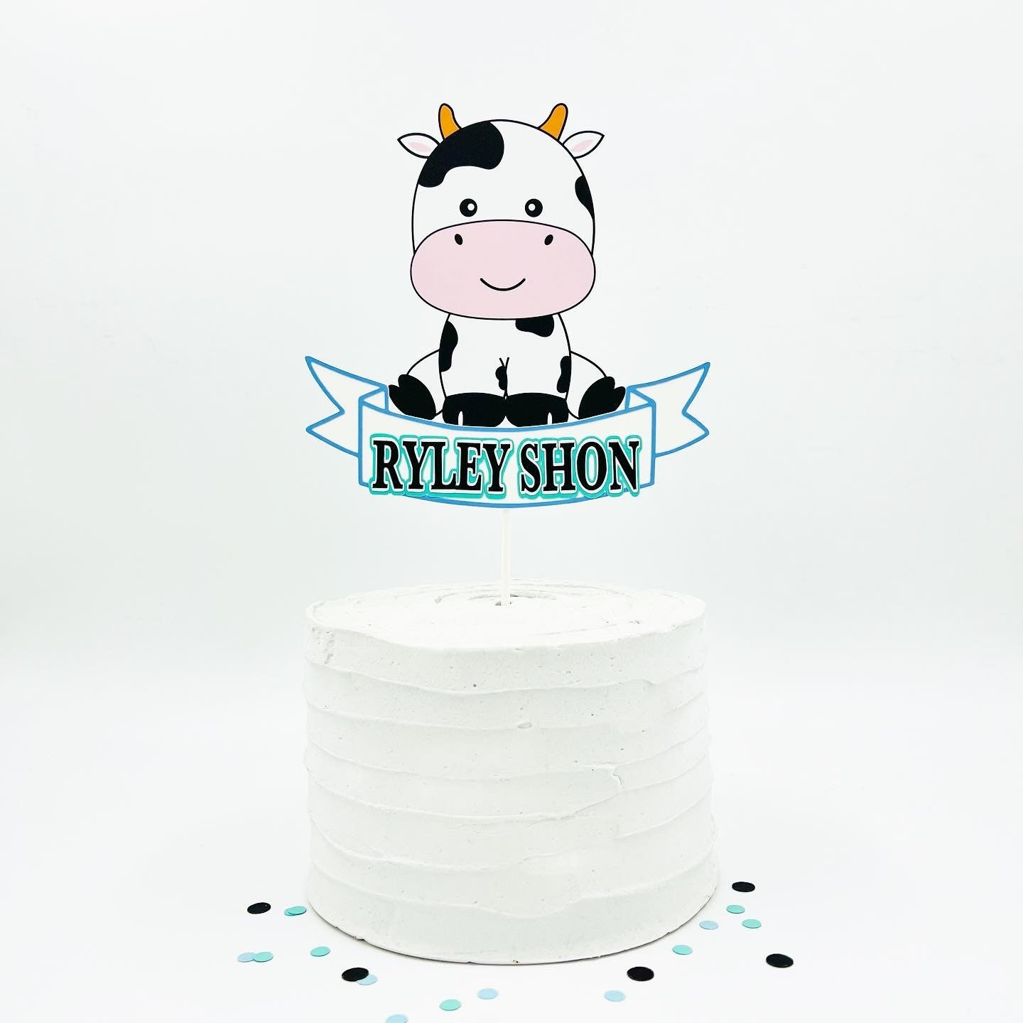 Cow Cake Topper, Cow Baby Shower, Baby Boy Cake Topper, Baby Shower  Decorations 