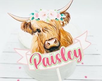 Highland cow cake topper, Highland cow baby shower, baby shower cake topper, baby shower decorations, baby shower centerpiece