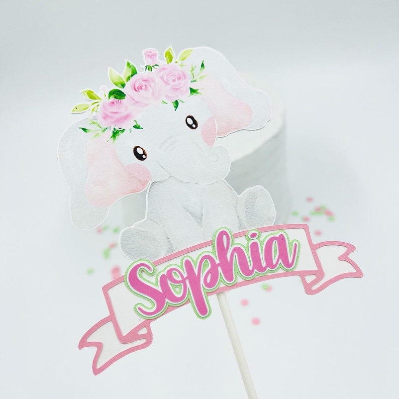 Baby Elephant Cake Topper Baby Shower Cake Topper Elephant Etsy