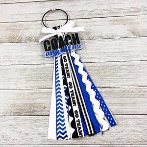Personalized Coach Gift: Ribbon Tassel Keychain, Acrylic Name Tag