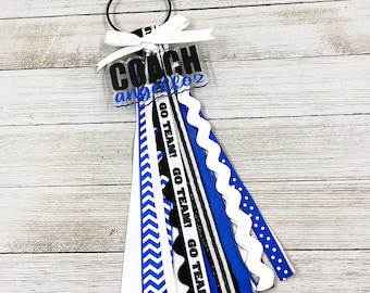 Personalized coach tassel, Custom name bag charm, Personalized team sports gear accessory, Thank you gift for baseball cheer soccer