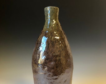 Sale - Ceramic bottle vase, salt clay - 12H x 5W