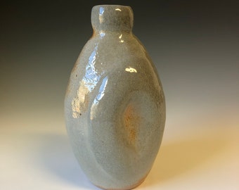 Sale - Ceramic indent relief vase - 8H x 4 1/2W