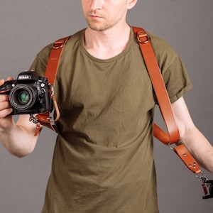 Dual Camera Strap, Leather Camera Harness, Multi Camera Strap, Personalized