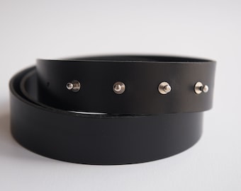 Gift for him, Full Grain Leather Belt, minimalistic belt - black