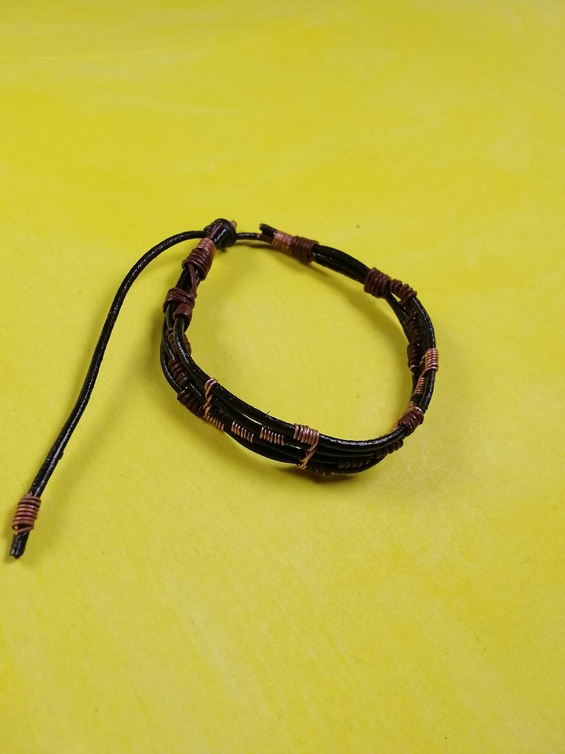 Men/'s Black leather bracelet Gift for men Bracelet for Men Men/'s brown leather bracelet Copper leather bracelet