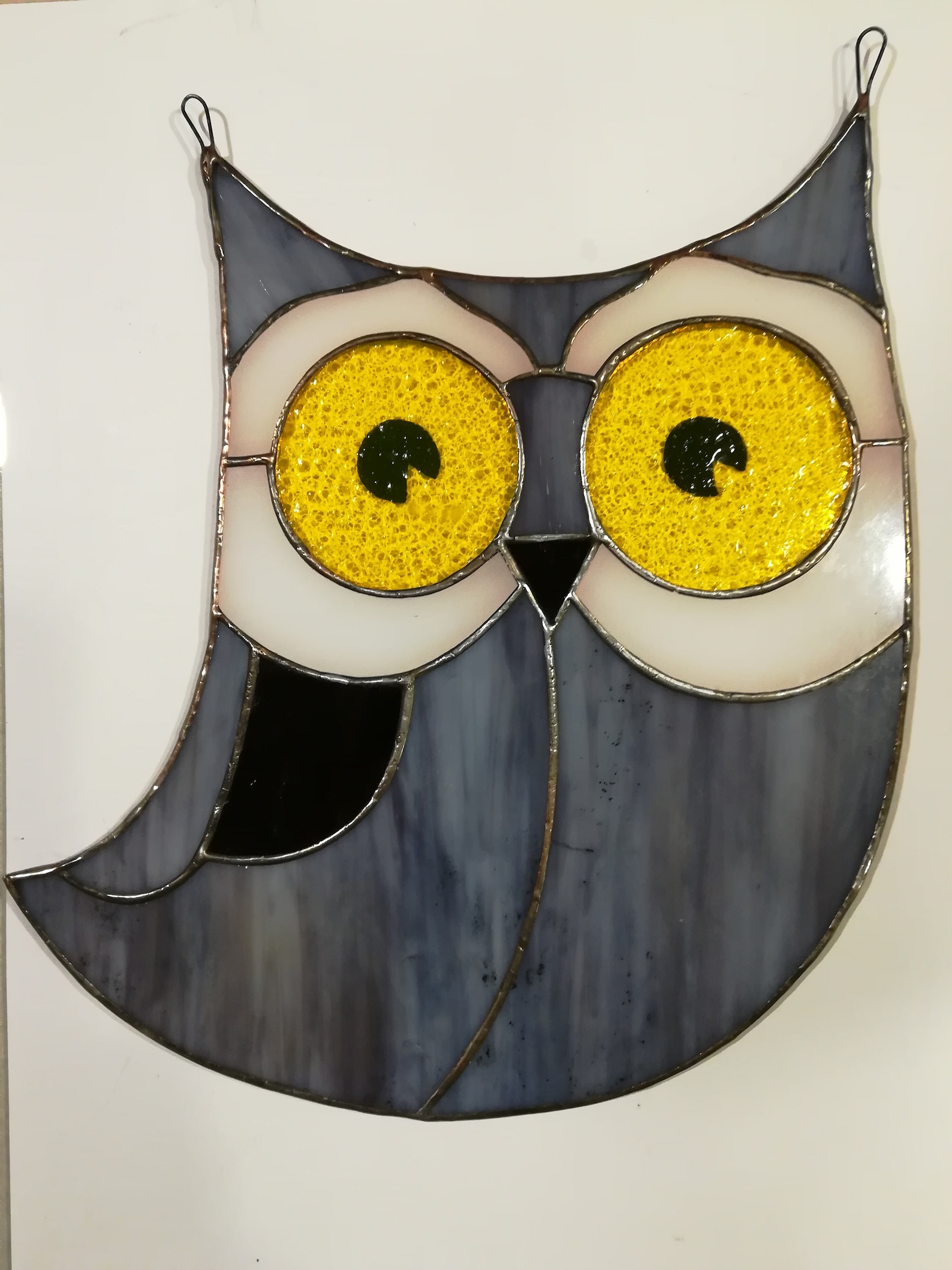 Owl Stained Glass Window Hanging Home Decor Suncatcher Etsy