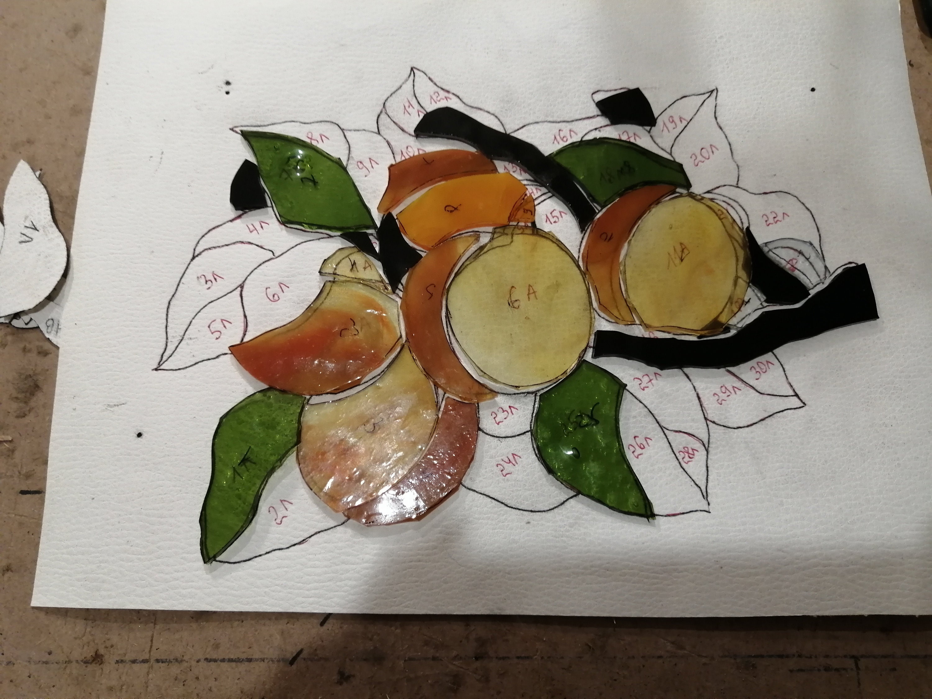 Albaricoque melocotón fruta manchada ventana de vidrio | Etsy