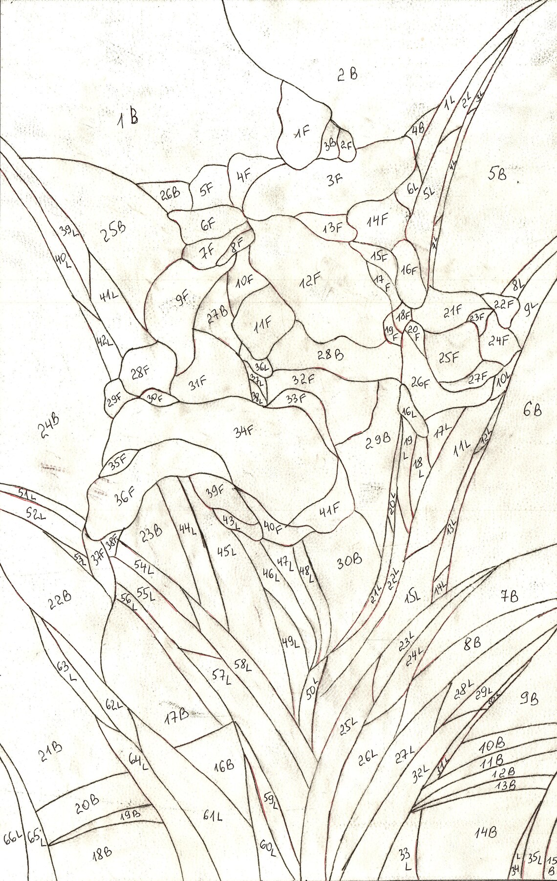 Iris Flower Stained Glass Digital Pdf Pattern - Etsy Canada