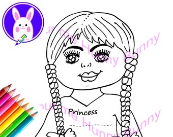 Princess Character,plat, printable coloring page, PDF, Coloring activity,Printable Placemat.