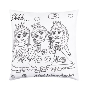Color your own Pillow. Coloring Pillow + markers.  Princesses and Unikitty.