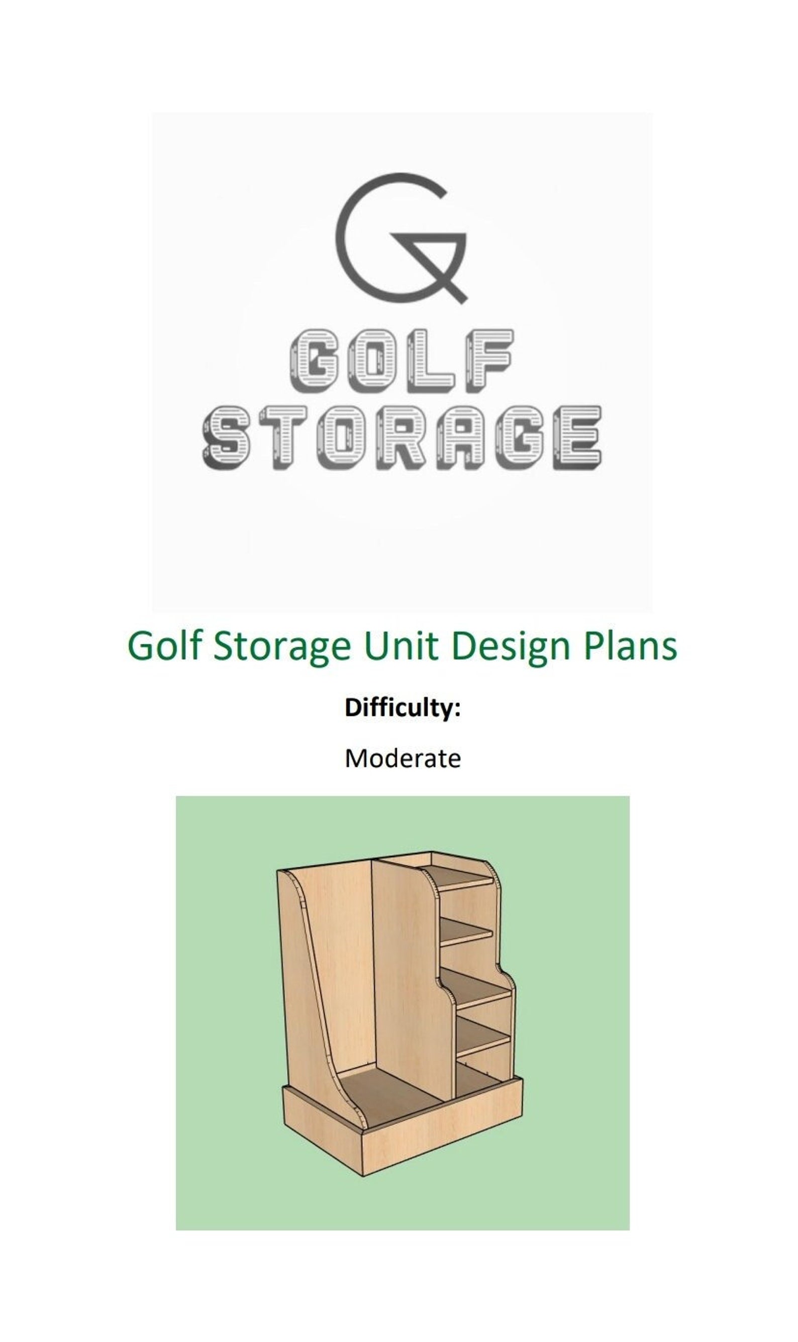 Simple Golf Storage Design Plans - Etsy