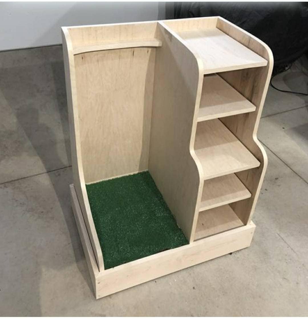 Wood golf bag outlet holder for garage